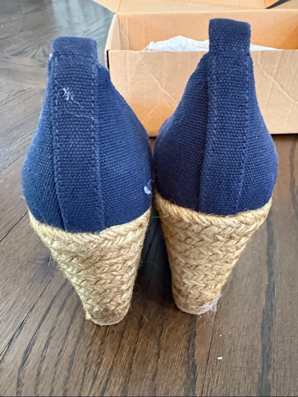 Viscata Navy Canvas Espadrille Wedge - Women's Platform Wedges